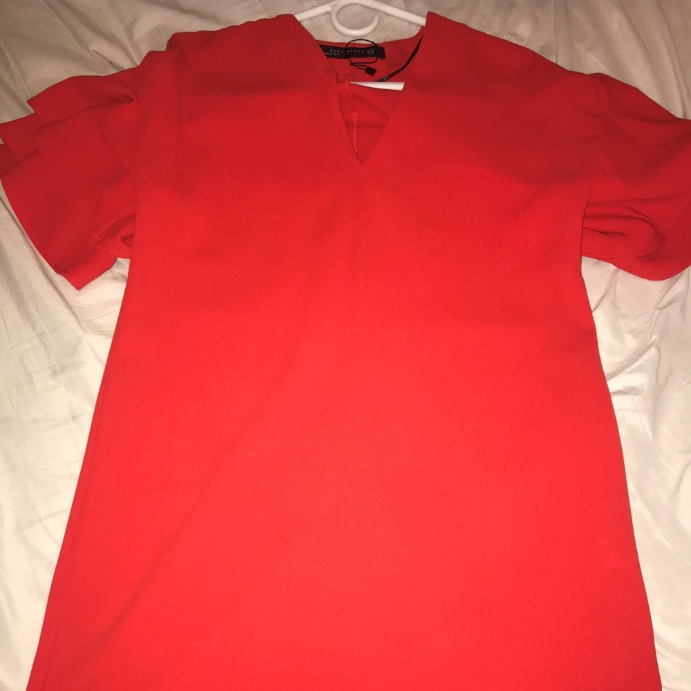 Zara Corel Dress with Ruffle Sleeve